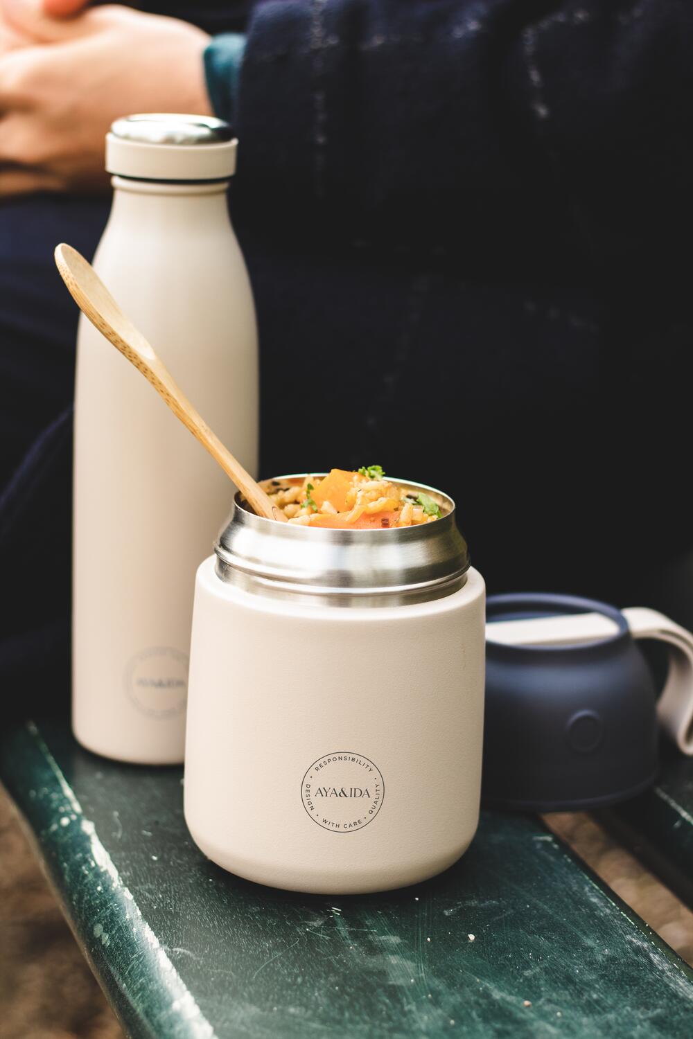 Food'ie to go madbeholder, Cream beige - 500 ml